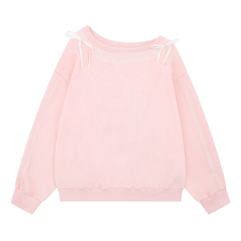 Comfortable Pink Minimalist Design Sweatshirt